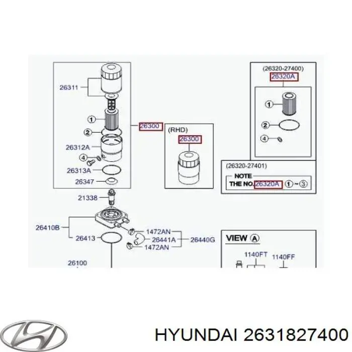 Uszczelka adaptera filtra oleju Hyundai/Kia 2631827400 cena, od 5,77 USD