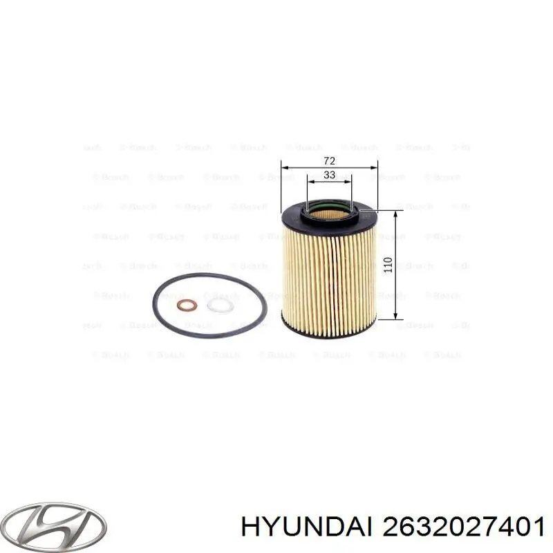Do koszyka 2632027401 Hyundai/Kia Filtr oleju