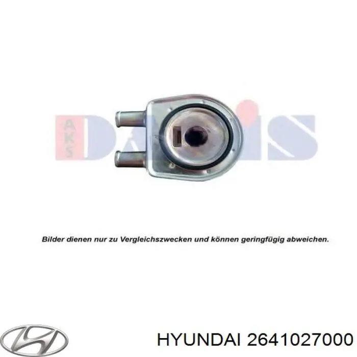 Do koszyka 2641027000 Hyundai/Kia Chłodnica oleju, pod filtrem