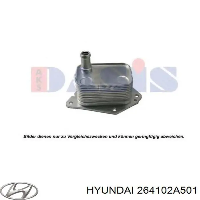 Chłodnica oleju, pod filtrem Hyundai/Kia 264102A501 cena, od 38,55 USD