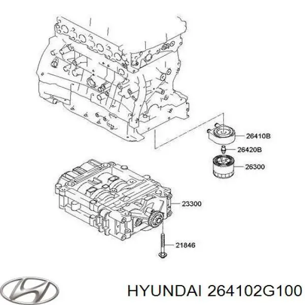 Chłodnica oleju, pod filtrem Hyundai/Kia 264102G100 cena, od 90,29 USD