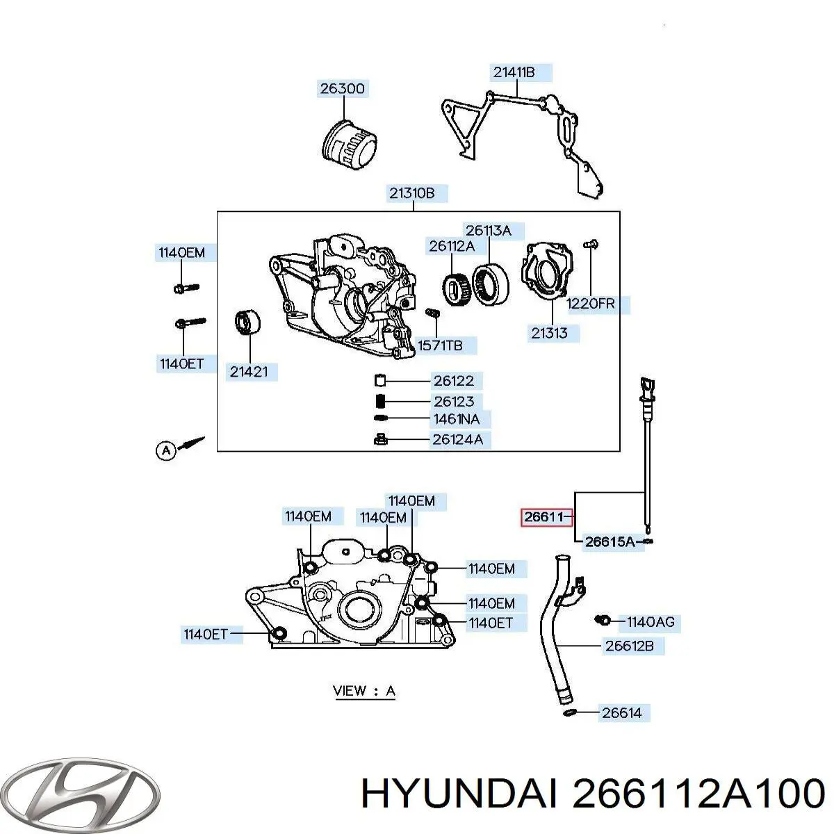 266112A100 Hyundai/Kia Bagnet poziomu oleju w silniku