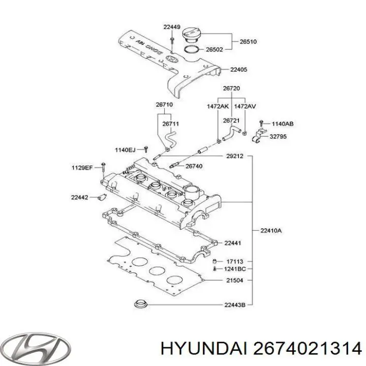 2674021314 Hyundai/Kia zawór pcv odpowietrzający silnik