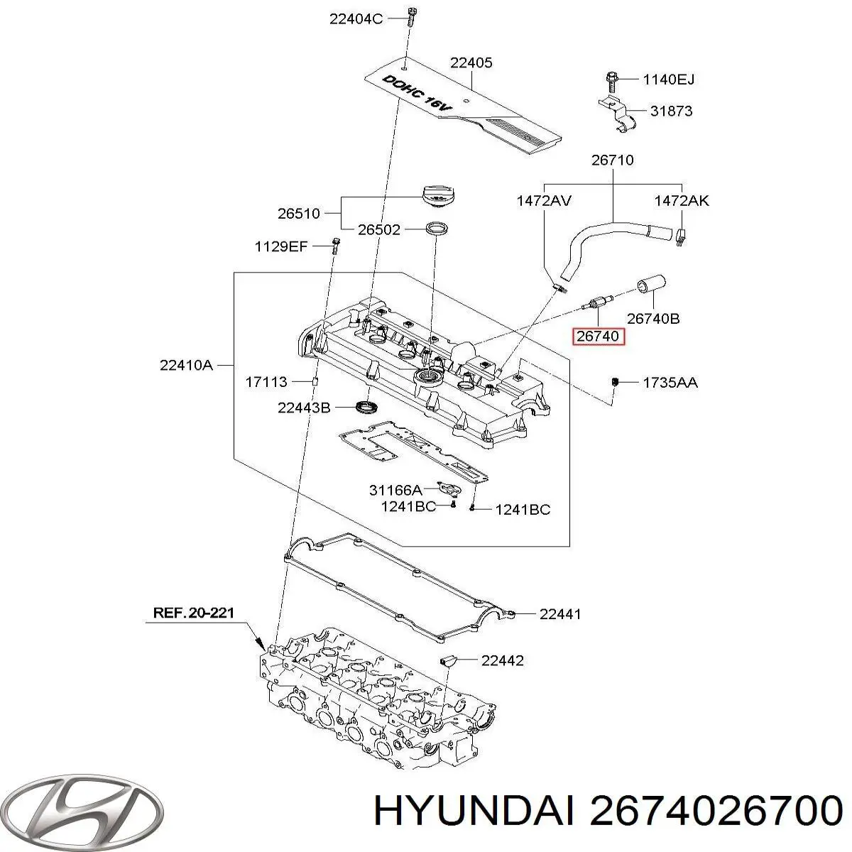 Zawór PCV odpowietrzający silnik Hyundai Accent III sedana (MC) (2005 - 2012) cena, od 16,39 USD