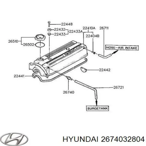 Zawór PCV odpowietrzający silnik do Hyundai Sonata III 