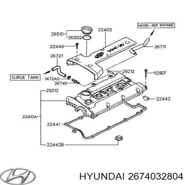  Zawór PCV odpowietrzający silnik Hyundai Sonata 3
