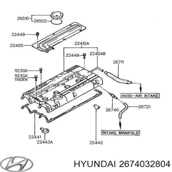Zawór PCV odpowietrzający silnik Hyundai Sonata III