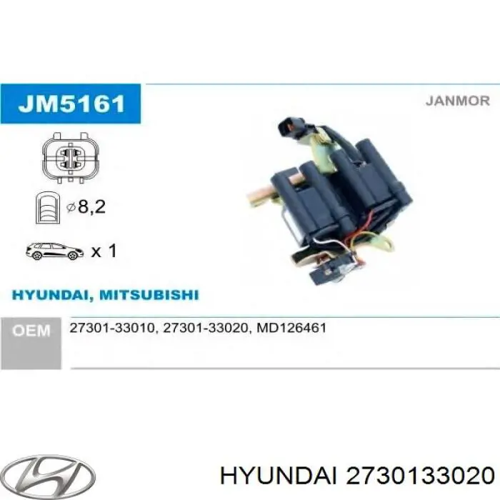 Cewka zapłonowa Hyundai/Kia 2730133020 cena, od 60,08 USD
