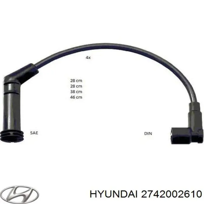 2742002610 Hyundai/Kia Zestaw przewodów wysokiego napięcia