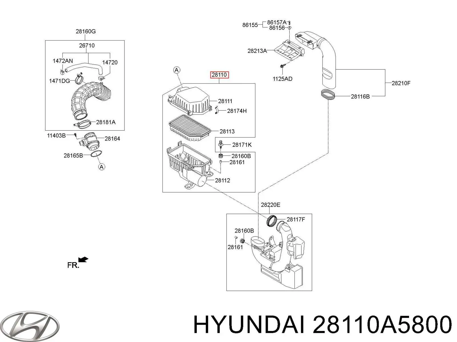 28110A5800 Hyundai/Kia Obudowa filtra powietrza