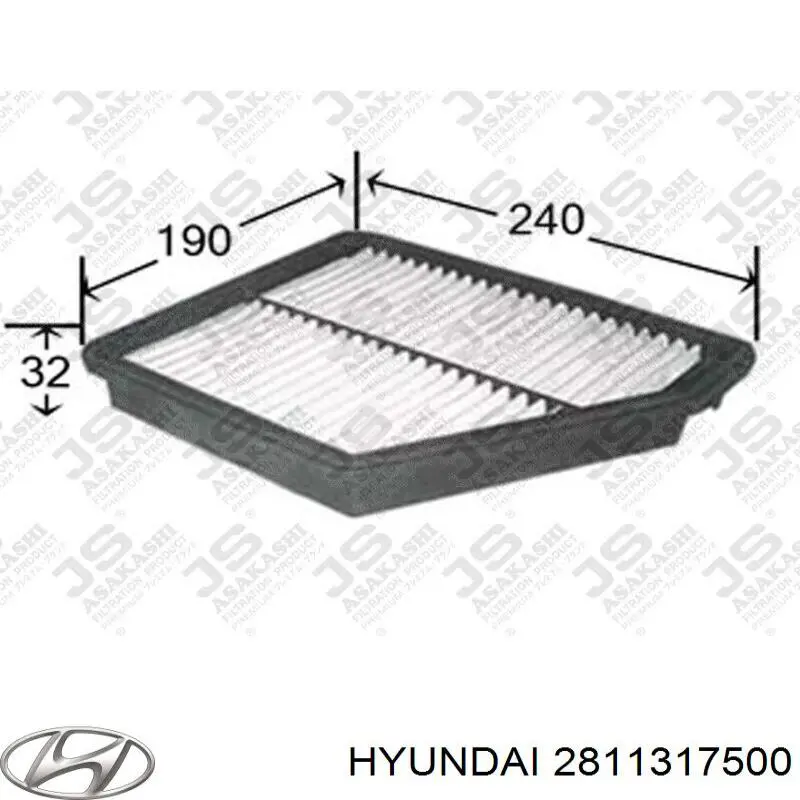 2811317500 Hyundai/Kia Filtr powietrza