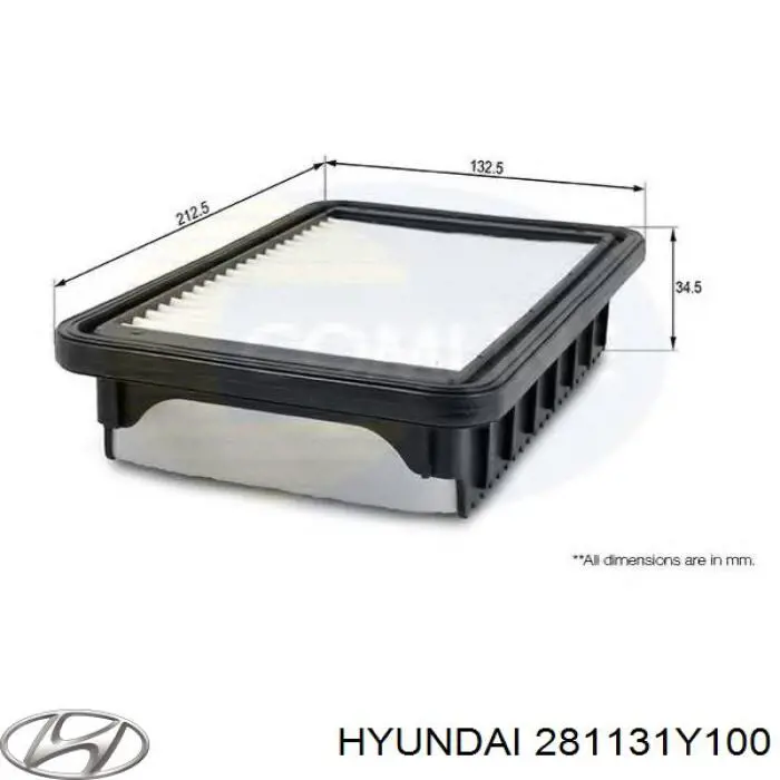 Filtr powietrza Hyundai/Kia 281131Y100 cena, od 8,44 USD