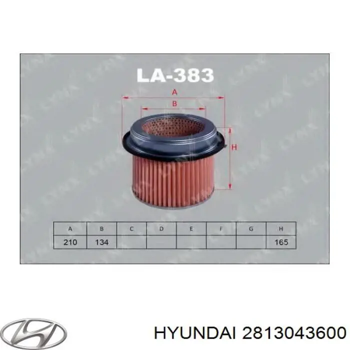 Filtr powietrza 2813043600 Hyundai/Kia