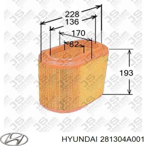 281304A001 Hyundai/Kia Filtr powietrza