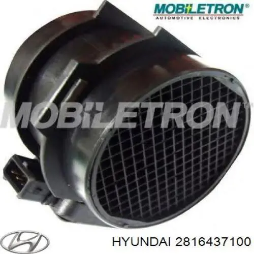Do koszyka 2816437100 Hyundai/Kia Czujnik przepływu powietrza, przepływomierz powietrza M.A.F.