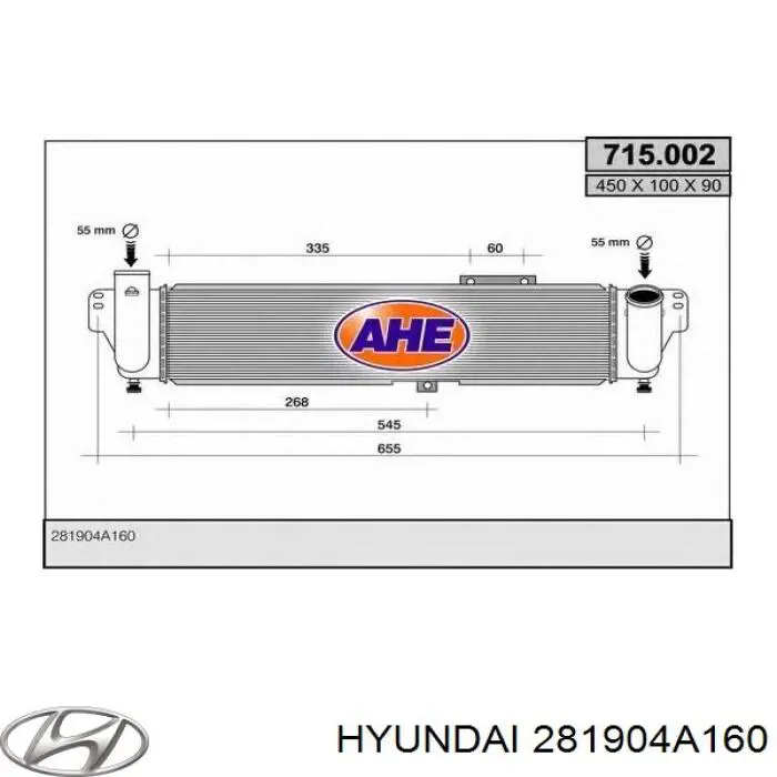 281904A160 Hyundai/Kia Chłodnica intercoolera
