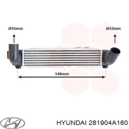Chłodnica intercoolera Hyundai/Kia 281904A160 cena, od 133,97 USD