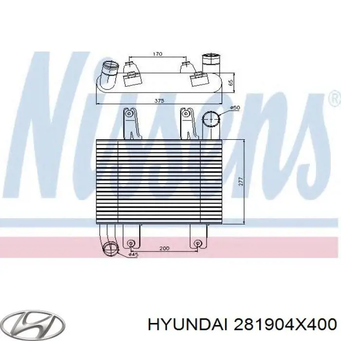 Do koszyka 281904X400 Hyundai/Kia Chłodnica intercoolera