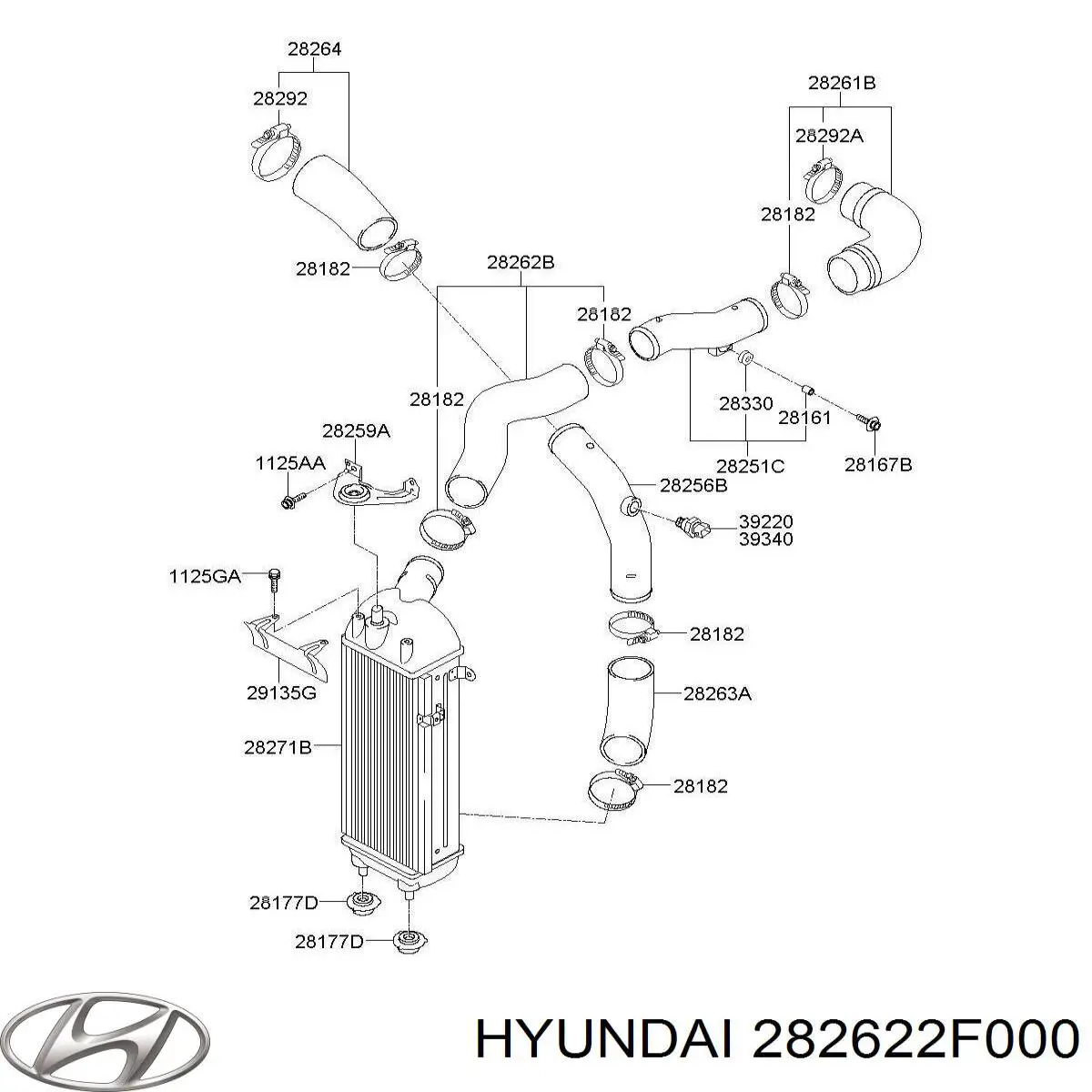 Przewód (króciec) intercoolera Hyundai/Kia 282622F000 cena, od 49,19 USD