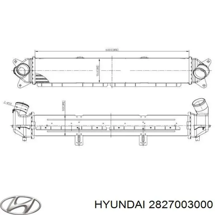 Chłodnica intercoolera Hyundai/Kia 2827003000 cena, od 173,81 USD