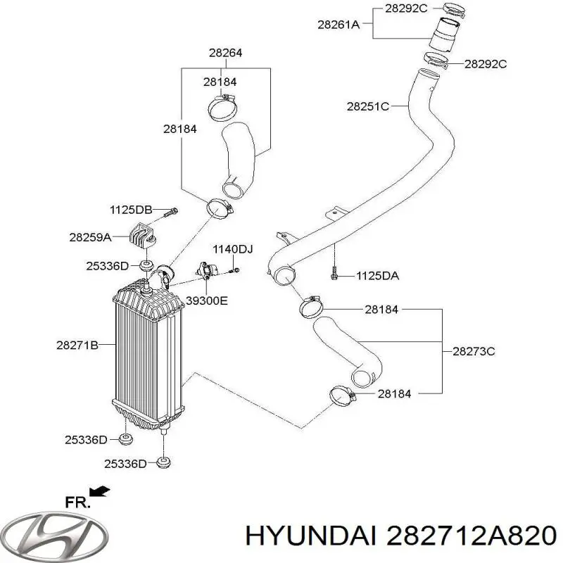 282712A820 Hyundai/Kia Chłodnica intercoolera