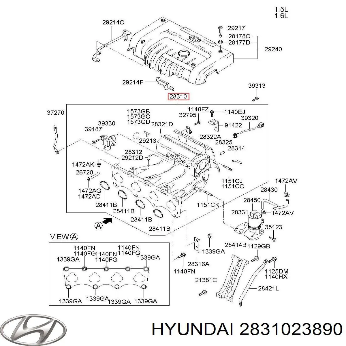 Kolektor ssący do KIA Spectra  