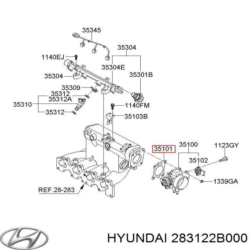 Uszczelka przepustnicy Hyundai/Kia 283122B000 cena, od 13,12 USD