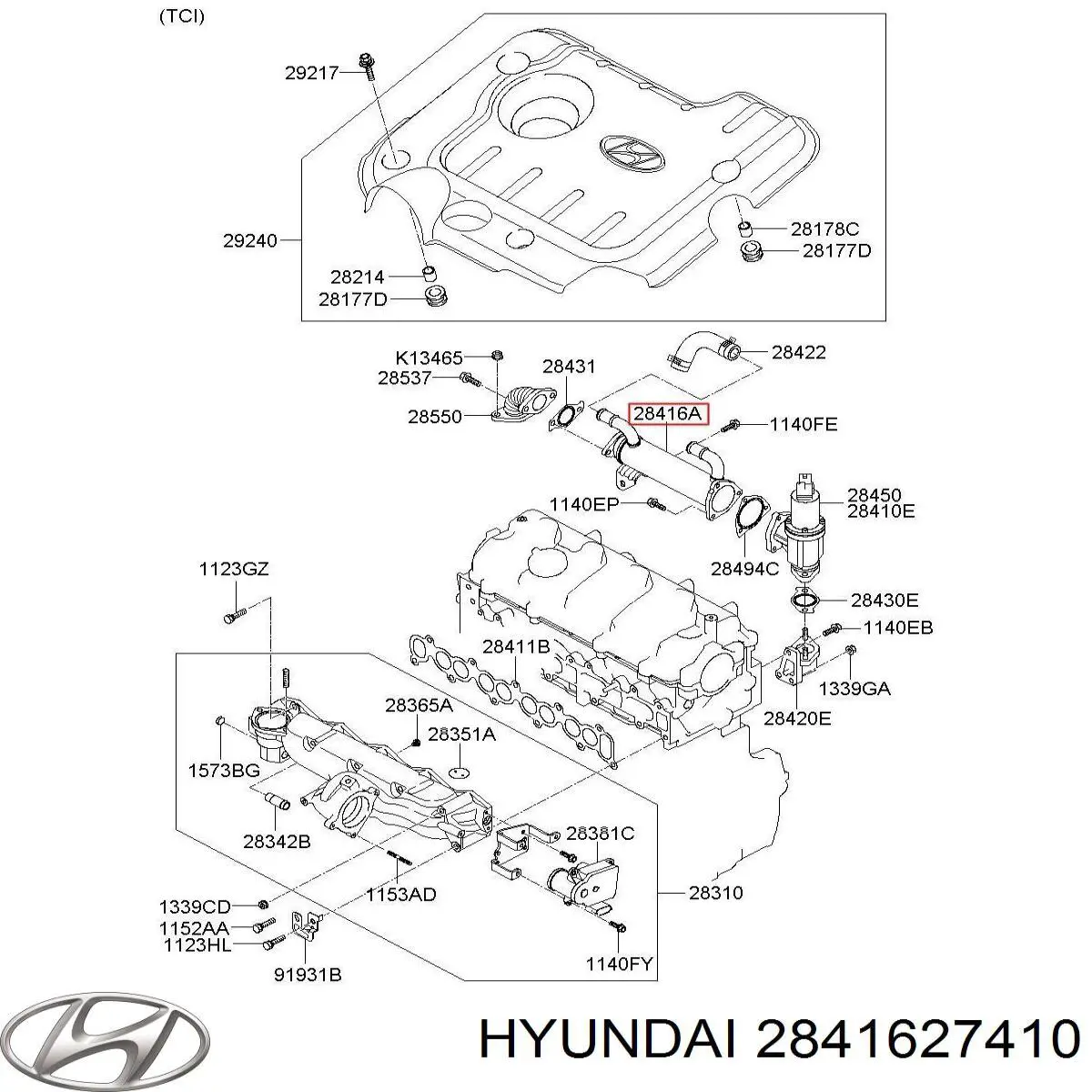 Chłodnica układu recyrkulacji spalin EGR Hyundai/Kia 2841627410 cena, od 66,40 USD