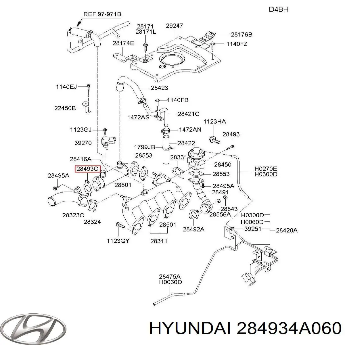 284934A060 Hyundai/Kia Uszczelka zaworu recyrkulacji EGR