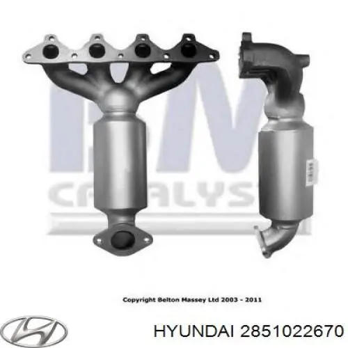Konwerter-katalizator Hyundai/Kia 2851022670 cena, od 241,41 USD