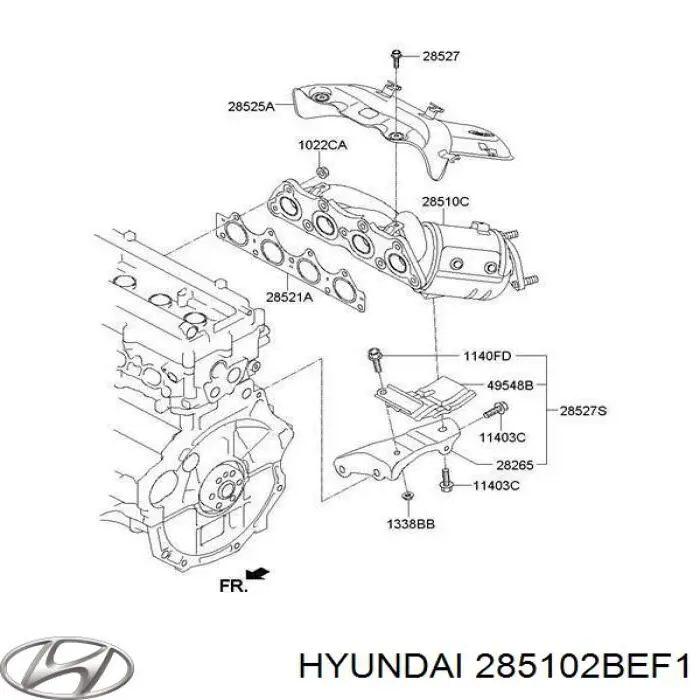 Kolektor wydechowy Hyundai Elantra 5 (MD)