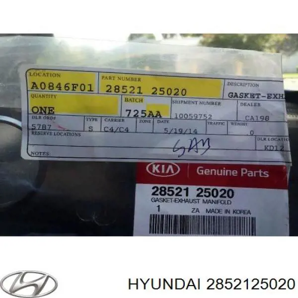 2852125020 Hyundai/Kia Uszczelka kolektora wydechowego
