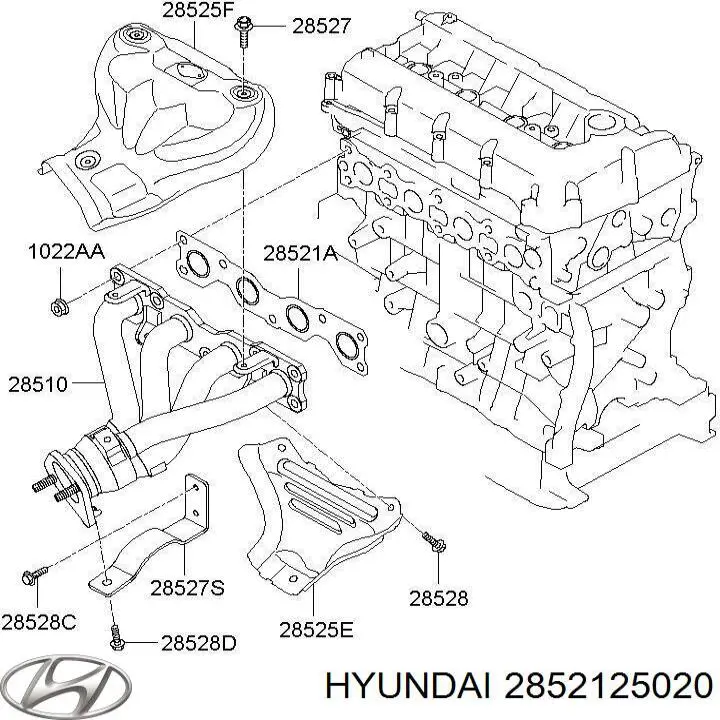 Uszczelka kolektora wydechowego Hyundai/Kia 2852125020 cena, od 19,57 USD