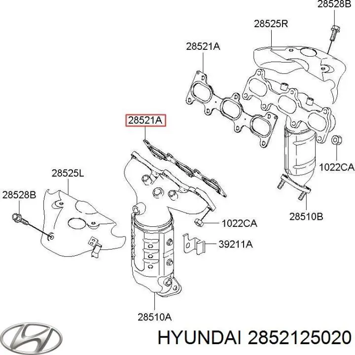 Uszczelka kolektora wydechowego 2852125020 Hyundai/Kia