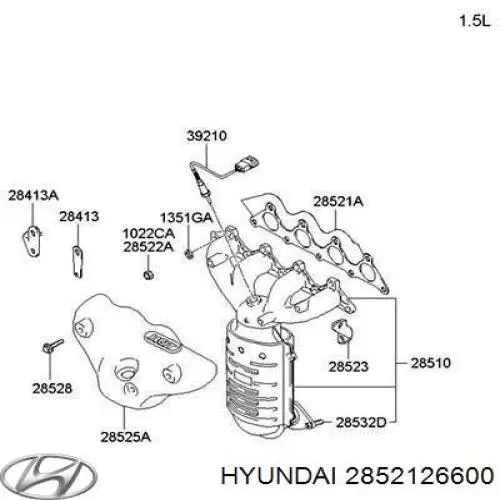 Uszczelka kolektora wydechowego Hyundai/Kia 2852126600 cena, od 6,89 USD