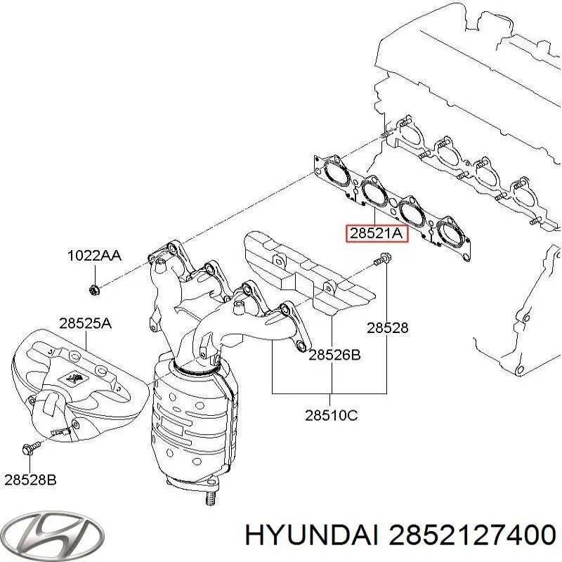 Uszczelka kolektora wydechowego 2852127400 Hyundai/Kia