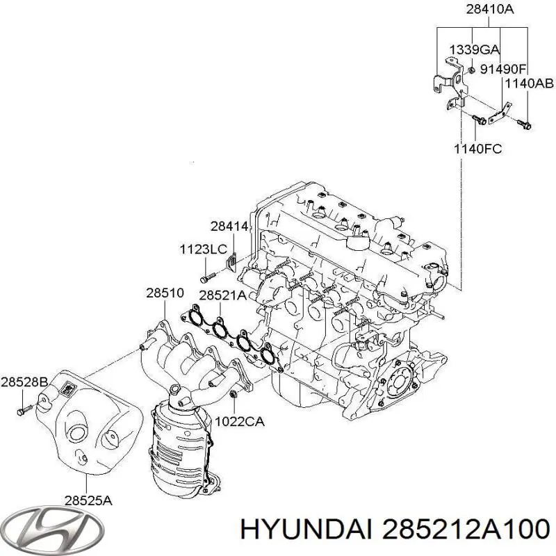 Do koszyka 285212A100 Hyundai/Kia Uszczelka kolektora wydechowego