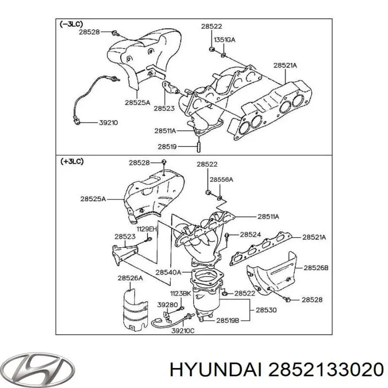 2852133020 Hyundai/Kia Uszczelka kolektora wydechowego