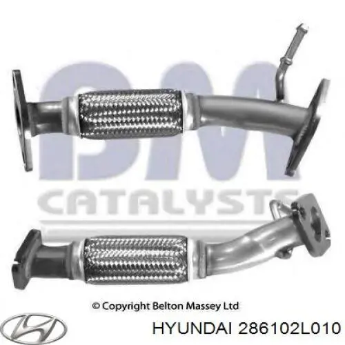 Do koszyka 286102L010 Hyundai/Kia Przedni rura przyjęcia (kalesony) tłumika