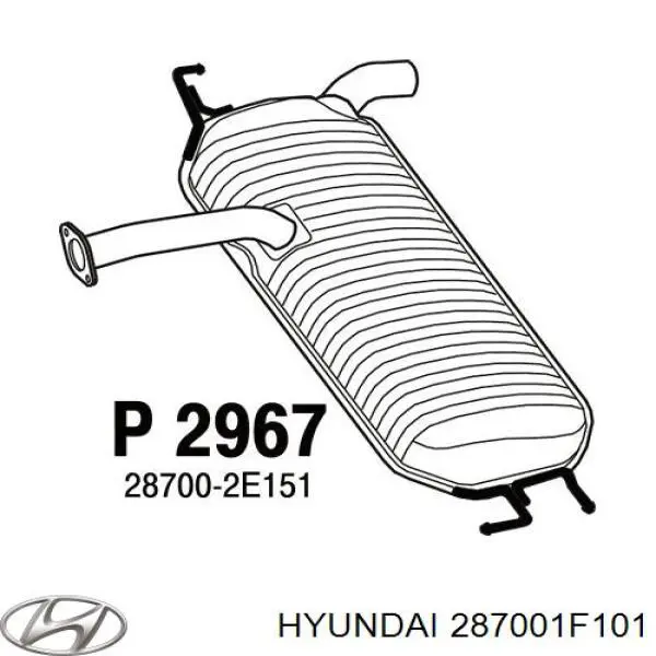 Tłumik, tylna część Hyundai/Kia 287001F101 cena, od 135,51 USD