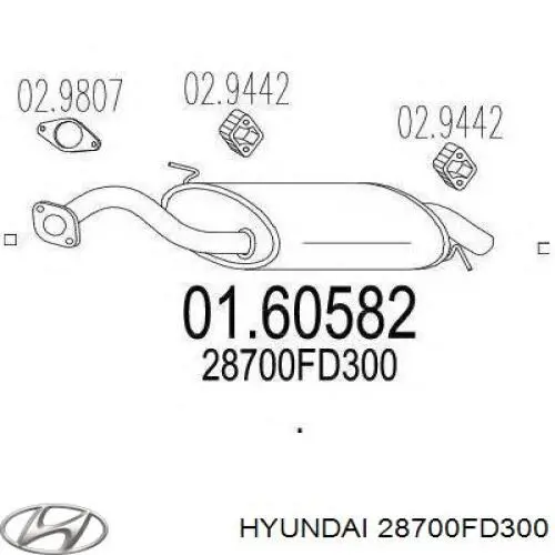 Tłumik, tylna część KIA Rio I hatchback (DC) (2000 - 2006) cena, od 80,02 USD