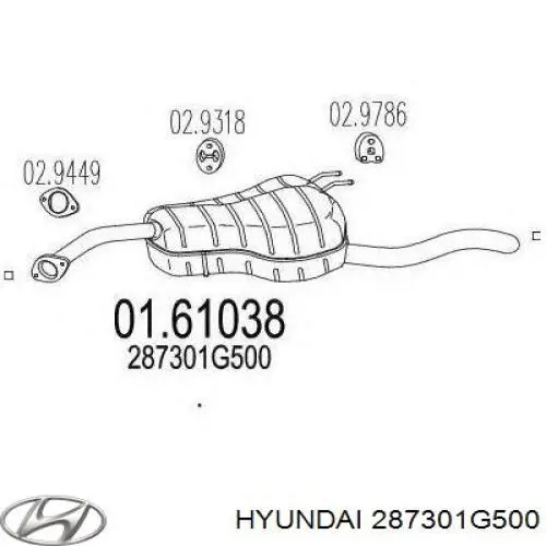 Tłumik, tylna część do KIA Rio II JB