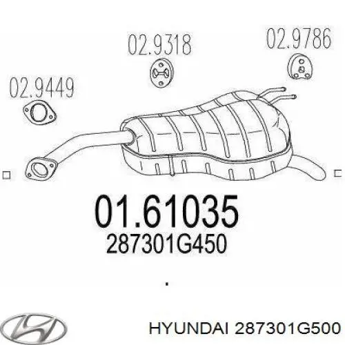 Tłumik, tylna część KIA Rio II sedana (JB) (2005 - 2011) cena, od  