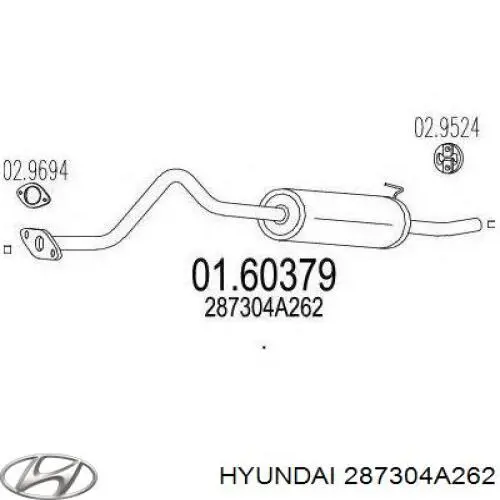 287304A262 Hyundai/Kia Tłumik, tylna część