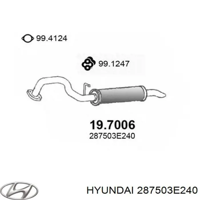 Tłumik, tylna część Hyundai/Kia 287503E240 cena, od 86,81 USD