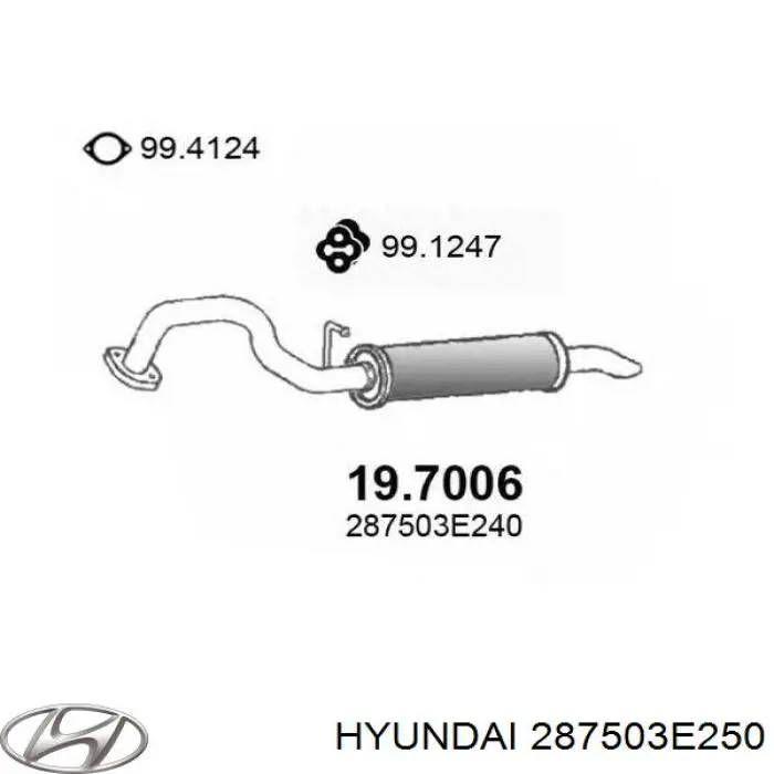 Tłumik, tylna część Hyundai/Kia 287503E250 cena, od 86,81 USD