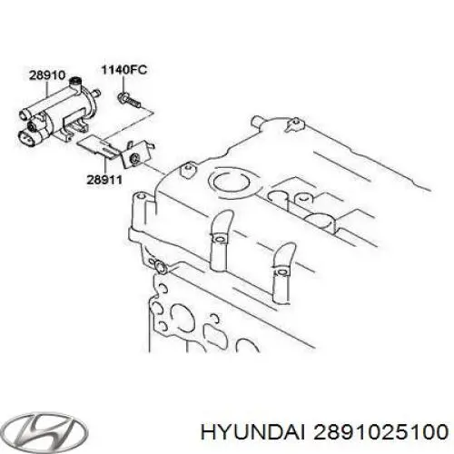Zawór odpowietrzający katalizatora Hyundai/Kia 2891025100 cena, od 30,08 USD