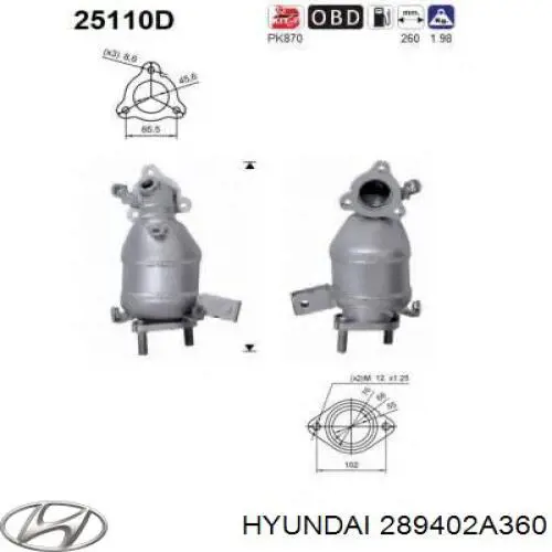 Konwerter-katalizator do Hyundai Matrix  FC