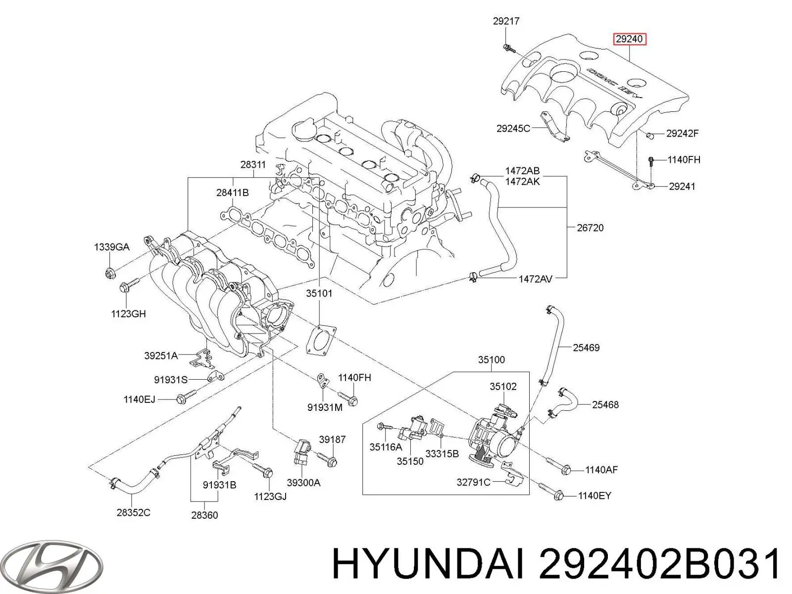  Pokrywa silnika dekoracyjna KIA Cerato 2