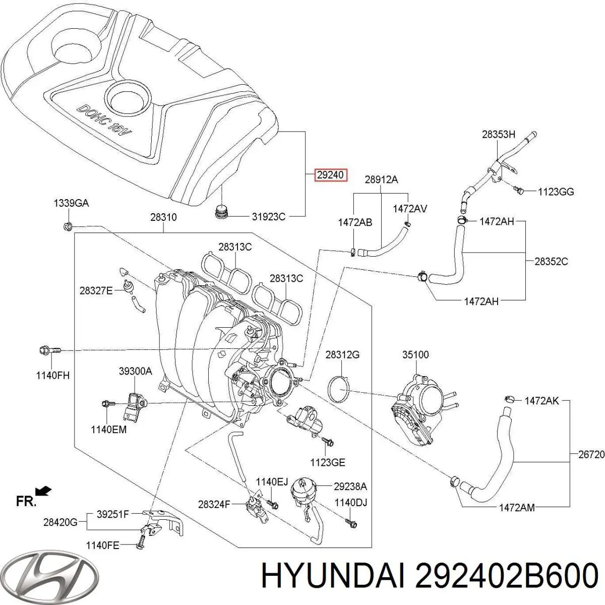 Pokrywa silnika dekoracyjna KIA Sportage III SUV (SL) (2009 - 2017) cena, od 77,93 USD